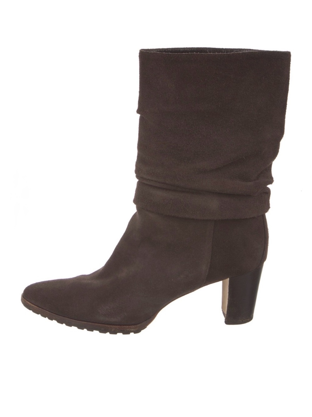 Manolo Blahnik Calasso 90 Women's Suede Slouch Boot - Dark Brown